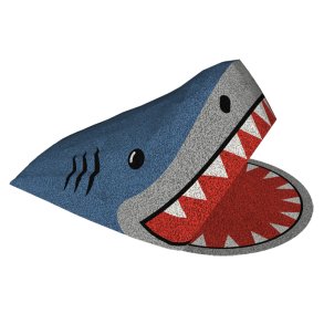 3D EPDM Figur - Haj, UV farver, st med 2 dele