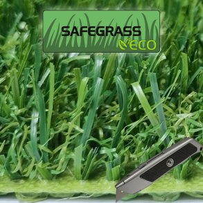 ERIK ECO Safegrass, kunstgrs, 120 m2 rulle, bredde 4 m - rulle i anbrud