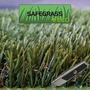 FRIDA ECO Safegrass, kunstgrs, 60 m2 rulle, bredde 2 m - Rulle i anbrud