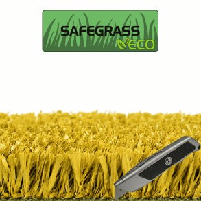 PLAYGRASS ECO GUL Safegrass, kunstgr�s, rulle i anbrud, bredde 2 m 