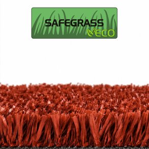 PLAYGRASS ECO Safegrass R�D, kunstgr�s, 60 m2 rulle, bredde 2 m.